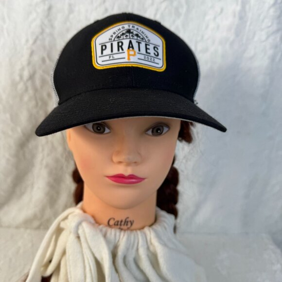 '47 Brand Other - Pittsburgh Pirates Spring Training 2022 OSFA Blk & Wht Trucker Mesh Hat 47 Brand